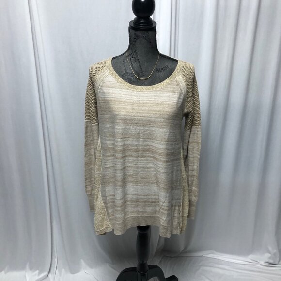 Knox Rose Sweater Womens Sz 1X Gold Metallic Long Sleeve Festive Party Pullover - Picture 1 of 7